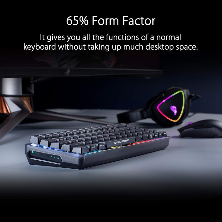 ASUS ROG Falchion 65% kabellose mechanische Gaming-Tastatur (68 Tasten, Aura Sync-Beleuchtung, berüh