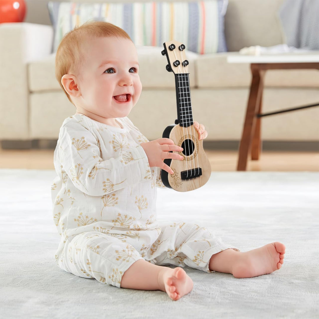 SAFIGLE Kindergitarre Musikspielzeug Ukulele Klassisches Instrument 4 Saiten Mini Kindergitarre Musi