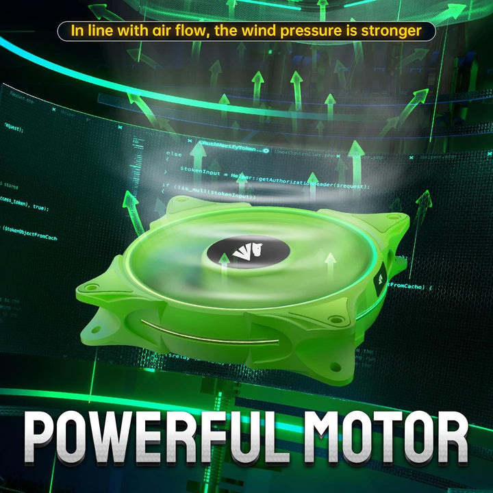 Asiahorse FS-9001 PWM RGB Gehäuselüfter, 120MM PC Lüfter, Leiser Computerlüfter für PC-Gehäuse und C