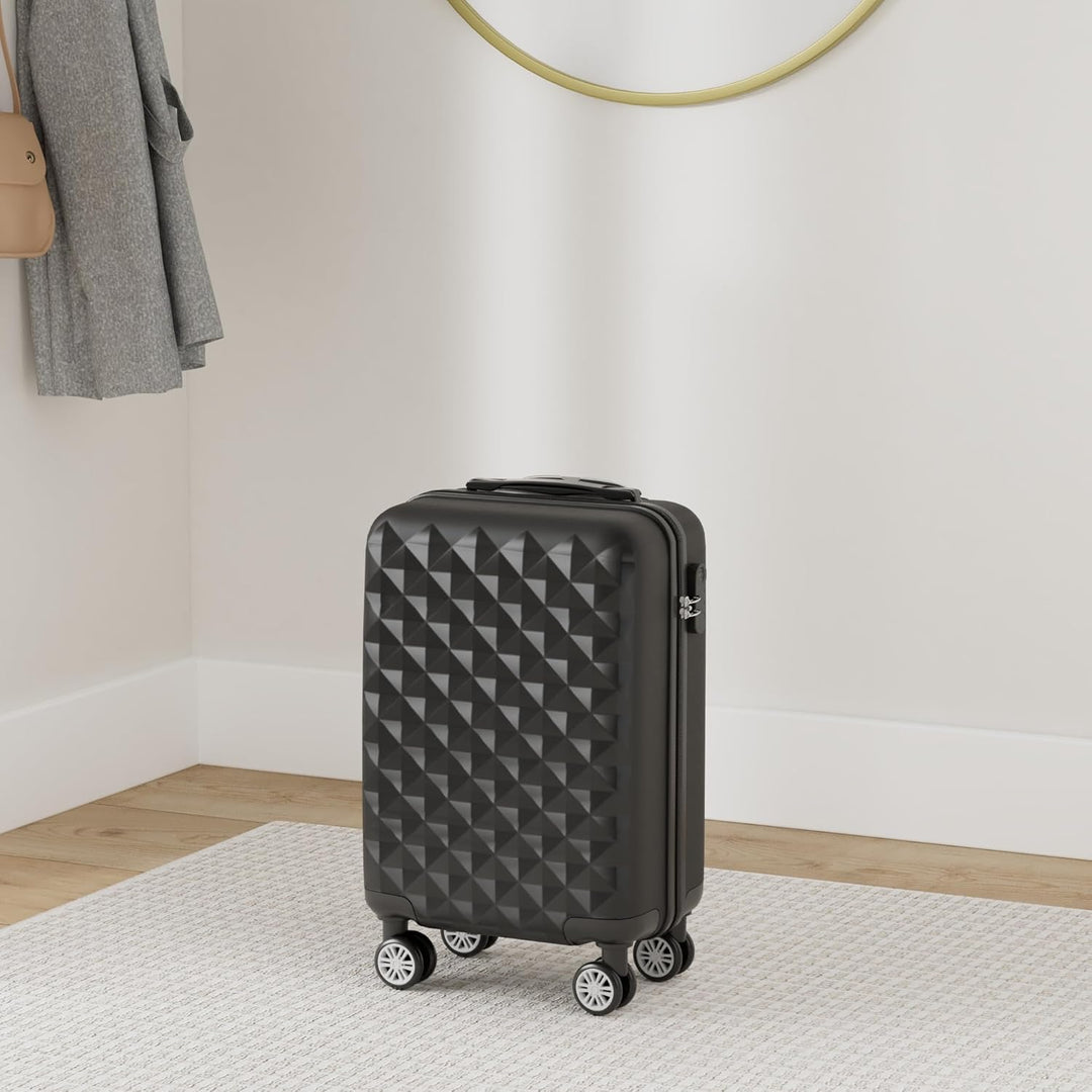 BEIBYE Zwillingsrollen 2066 Hartschale Trolley Koffer Reisekoffer Gepäck M-L-XL-Set (Schwarz, M) Sch