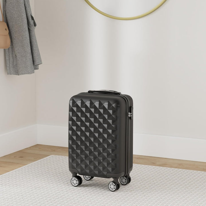 BEIBYE Zwillingsrollen 2066 Hartschale Trolley Koffer Reisekoffer Gepäck M-L-XL-Set (Schwarz, M) Sch