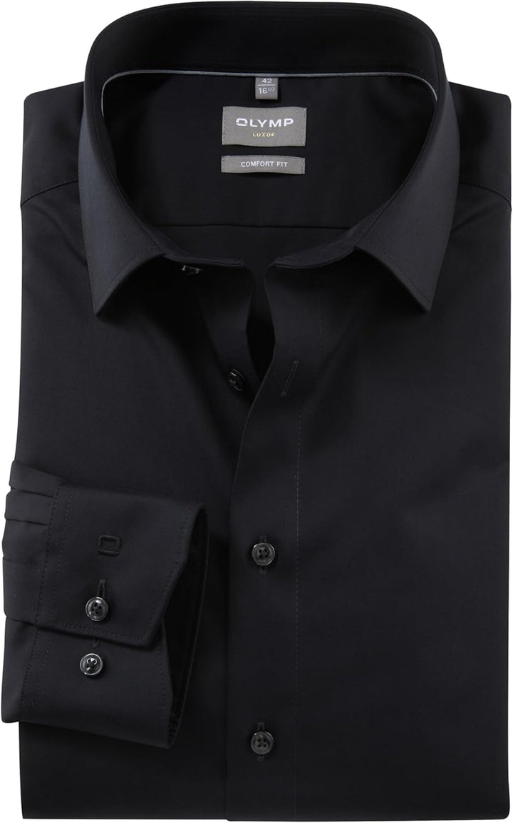 OLYMP Herren Businesshemd Langarm Luxor,Satin,Comfort fit,New Kent 41 Graphit 69, 41 Graphit 69
