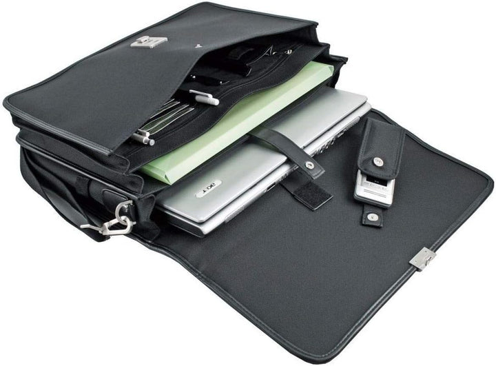 Schultertasche 43 cm gross Aktentasche Laptoptasche Schwarz Nylon D & N Bowatex