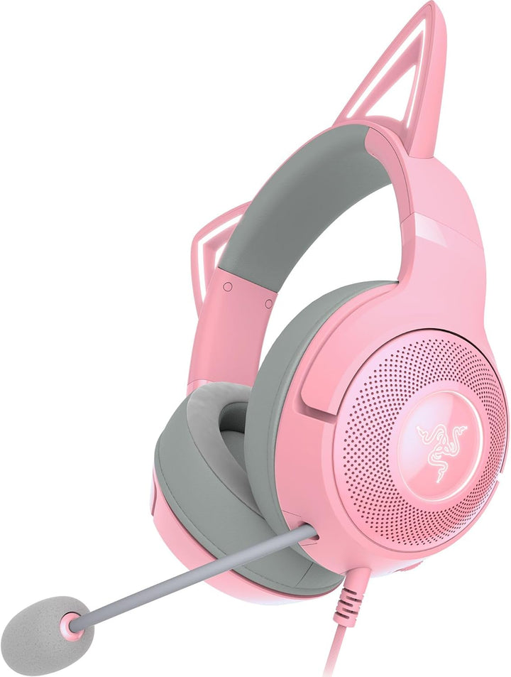 Razer Kraken Kitty V2 - Kabelgebundenes RGB-Headset mit Katzenohren (Reaktive Streaming-Beleuchtung,