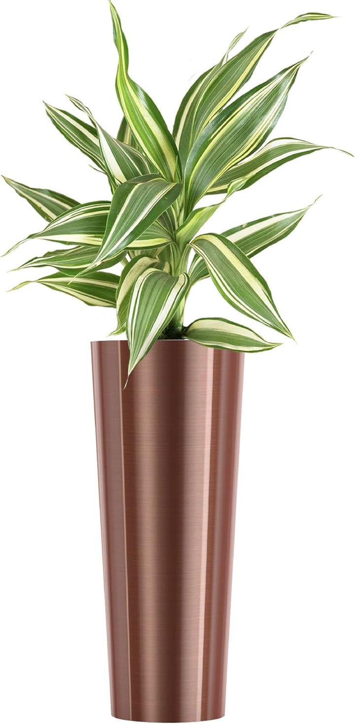 wuuhoo® Pflanzkübel Holly in Silber & Roségold aus Edelstahl - wetterfeste Bodenvase, Blumenkübel fr