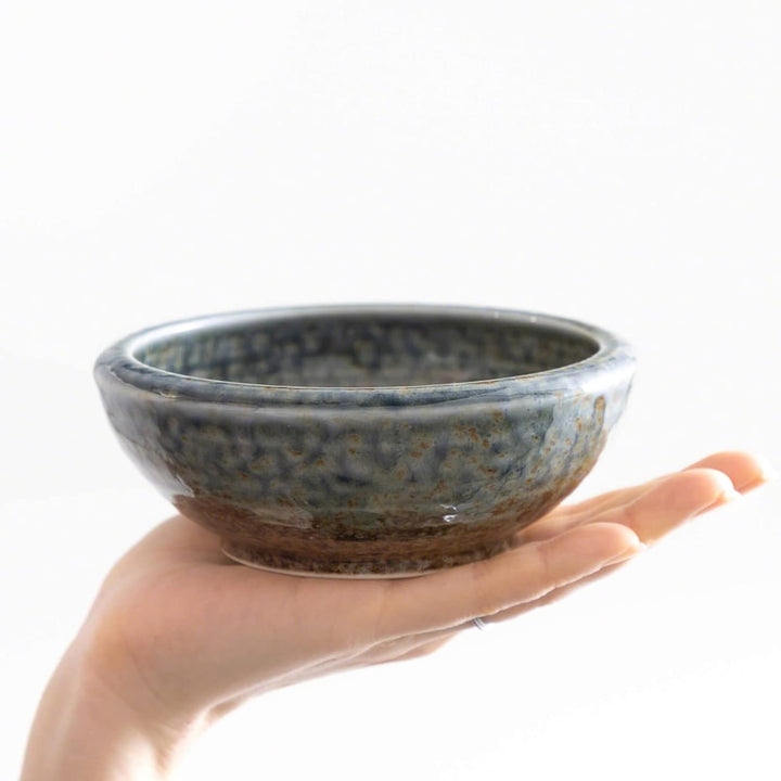 Wazakura Minoyaki Serie Kleine Runde Glasierte Ikebana Blumenvase, Made in Japan, Handbemalte Kerami