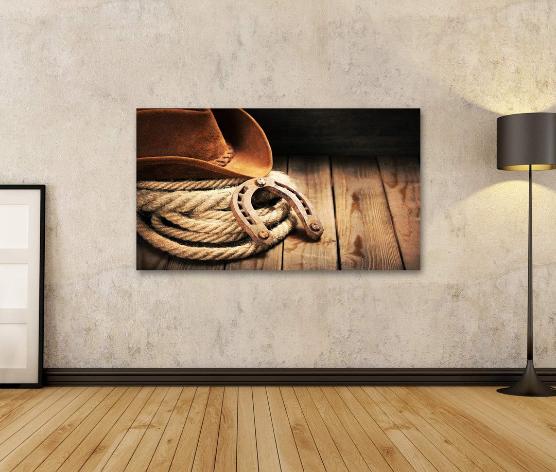 islandburner Bild auf Leinwand Cowboy Wandbild Poster Kunstdruck Bilder Format: 100x57cm, Format: 10