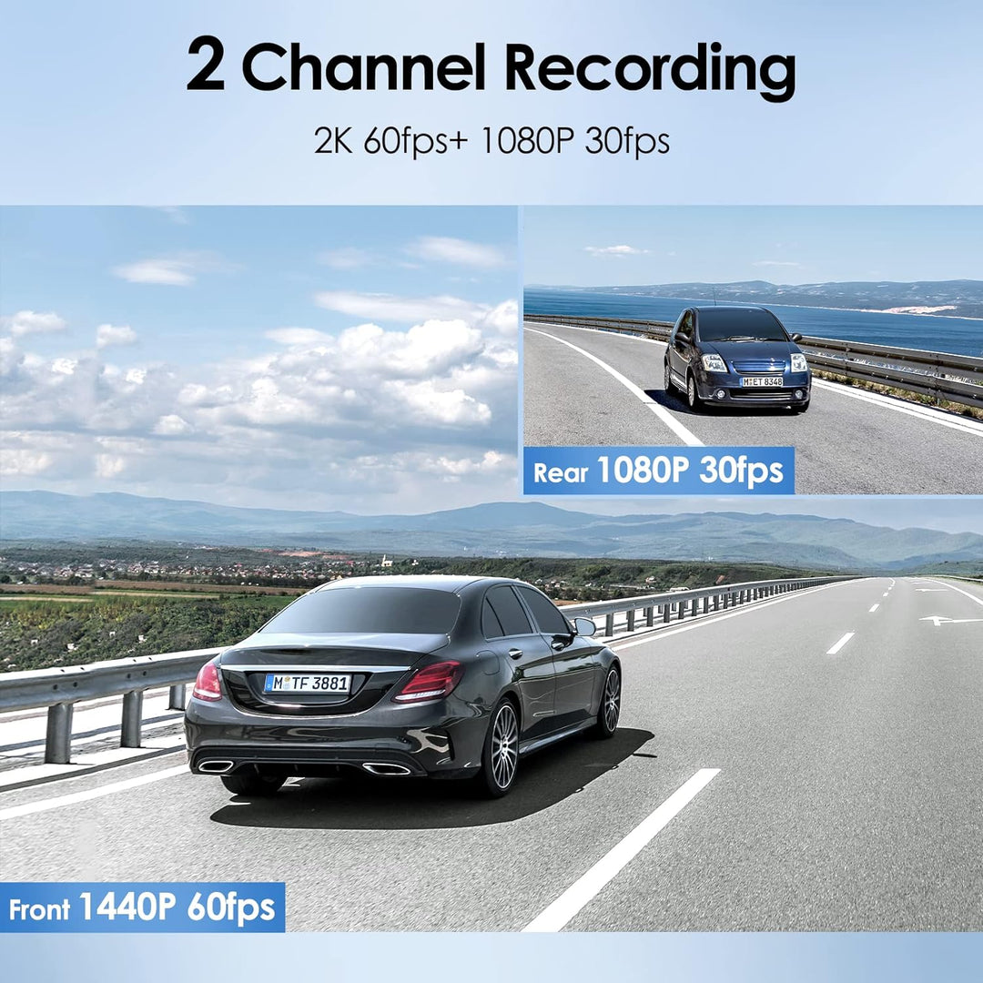 VIOFO A129 Plus Duo Dual WiFi WLAN Dashcam, GPS Modul 2K 1440P 60fps + 1080P Vorne Hinten Auto Kamer