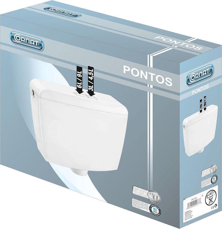 Cornat Spülkasten PONTOS, weiss / Zweimengenspülung / Toilettenspülung / Aufputzspülkasten |Toilette