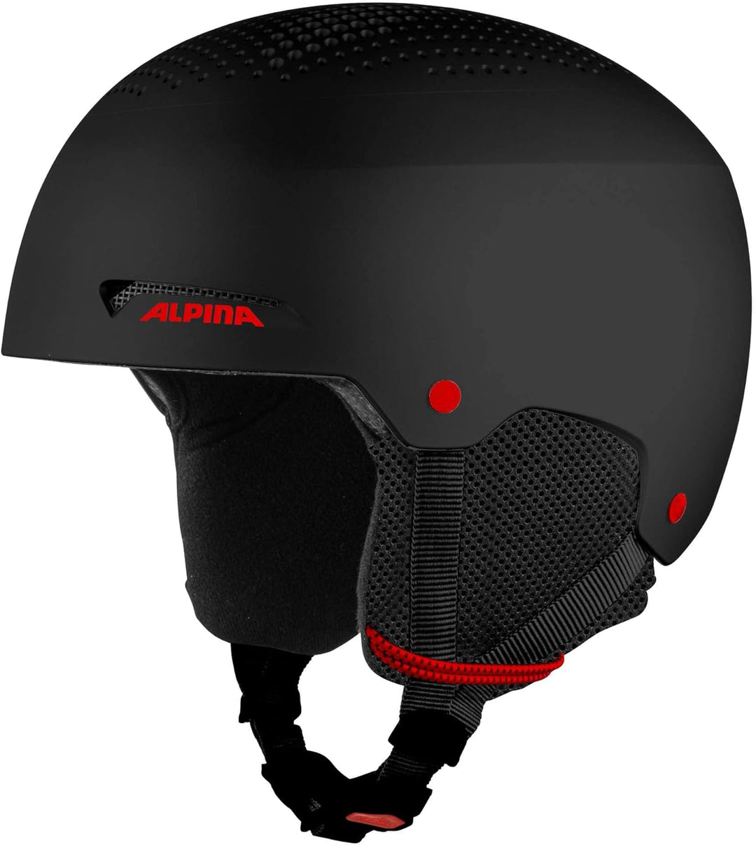 ALPINA Unisex Erwachsene Schaufel Helmet, schwarz matt-rot (Multicolor), 51-55