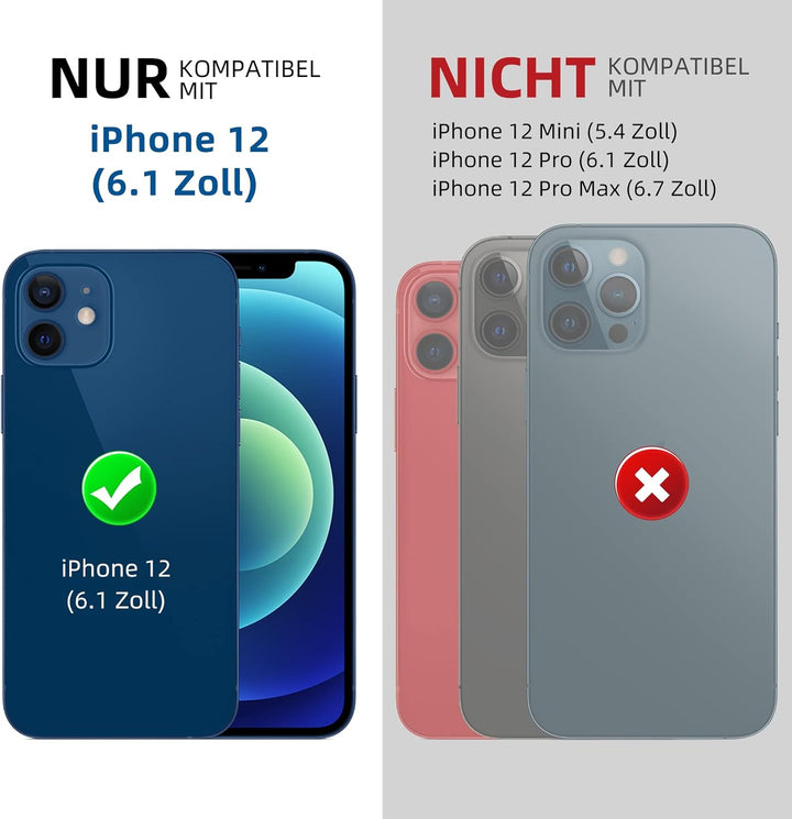 Beeasy für iPhone 12 Wasserdicht Outdoor Hülle (6,1"), Stossfest Panzerhülle Militär 360 Grad Schutz
