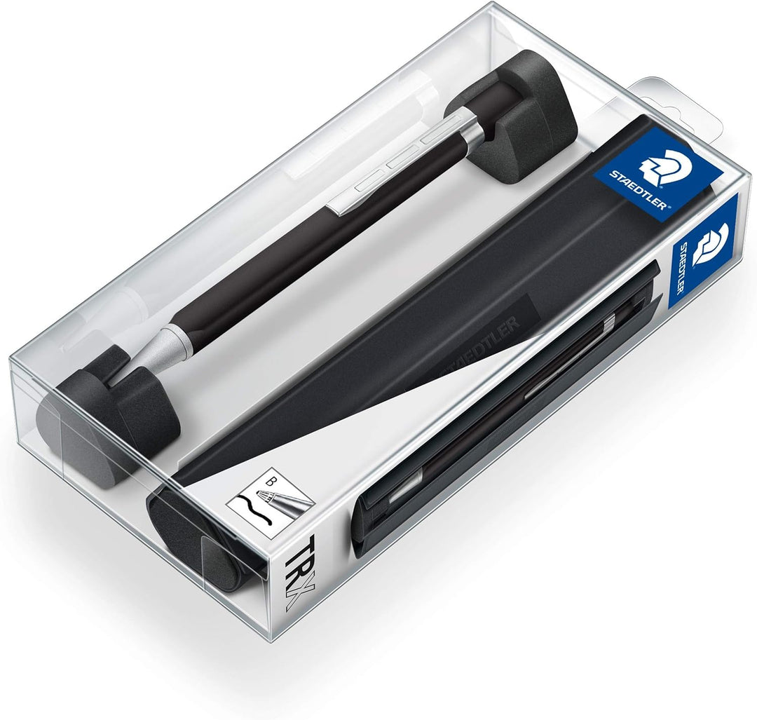 STAEDTLER TRX 440TRX9B-9ST Kugelschreiber (ergonomische Dreikantform, matte, samtweiche Aluminium-Ob
