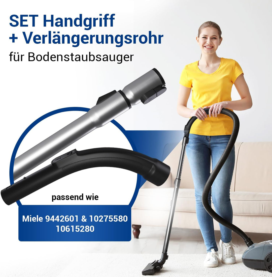 VIOKS SET Staubsauger Handgriff & Staubsaugerrohr 35mm Ø Ersatz für Miеle 9442601 & 10275580 - Griff