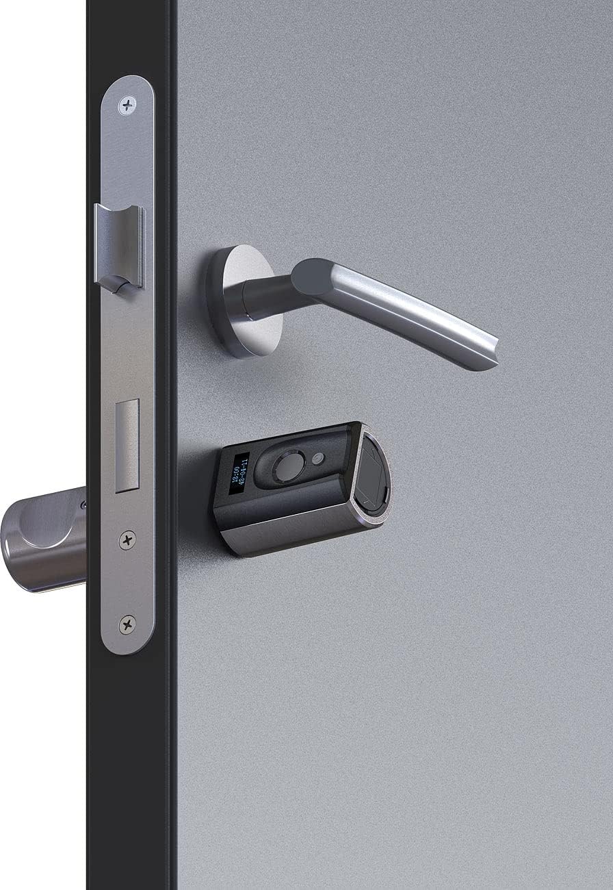 VisorTech Elektronisches Schloss: Elektronischer Tür-Schliesszylinder mit WLAN-Gateway, Fingerscan,