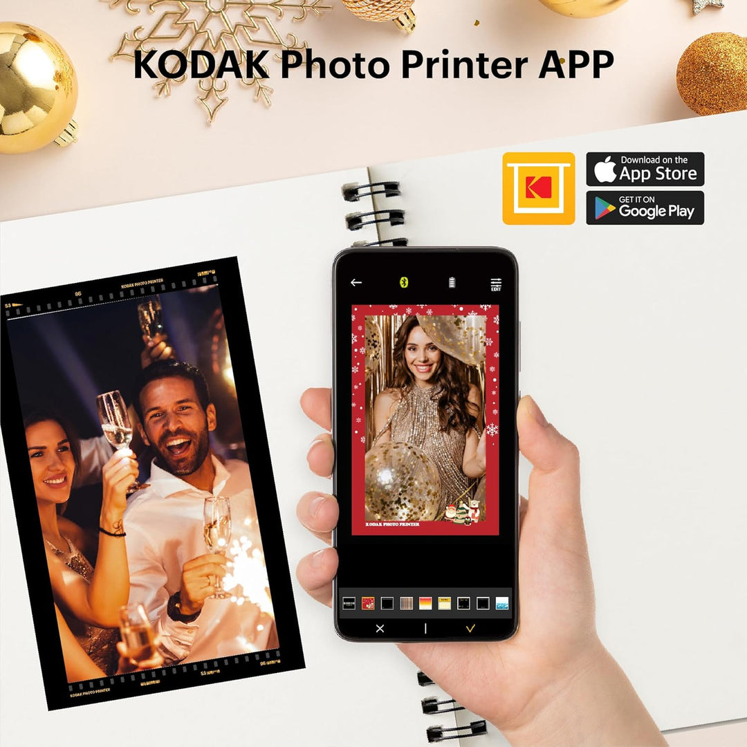 KODAK Dock Plus Portable Instant Photo Printer, Compatible with iOS, Android and Bluetooth DevicesFu
