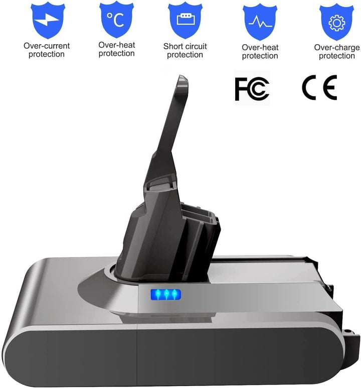 Verbesserter V8 8.0Ah/8000mAh SV10 Akku 215681 Ersatz kompatibel für Dyson V8 Animal/Absolute/Motorh