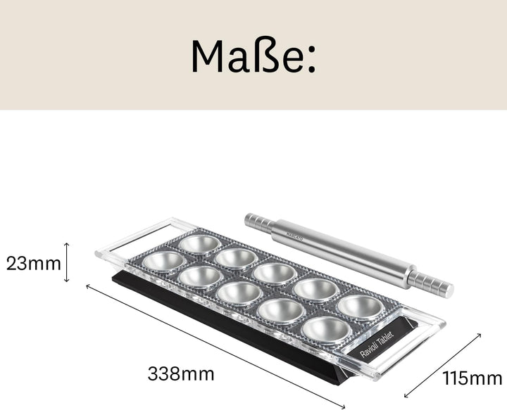 Marcato Ravioli Tablet Schwarz - Ravioliform 36 x 21 x 7 cm Schwarz, 36 x 21 x 7 cm Schwarz