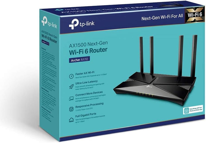 TP-Link Archer AX10 Wi-Fi 6 WLAN Router (1202 Mbit/s 5 GHz, 300 Mbit/s 2,4 GHz, 4 × Gigabit LAN-Port
