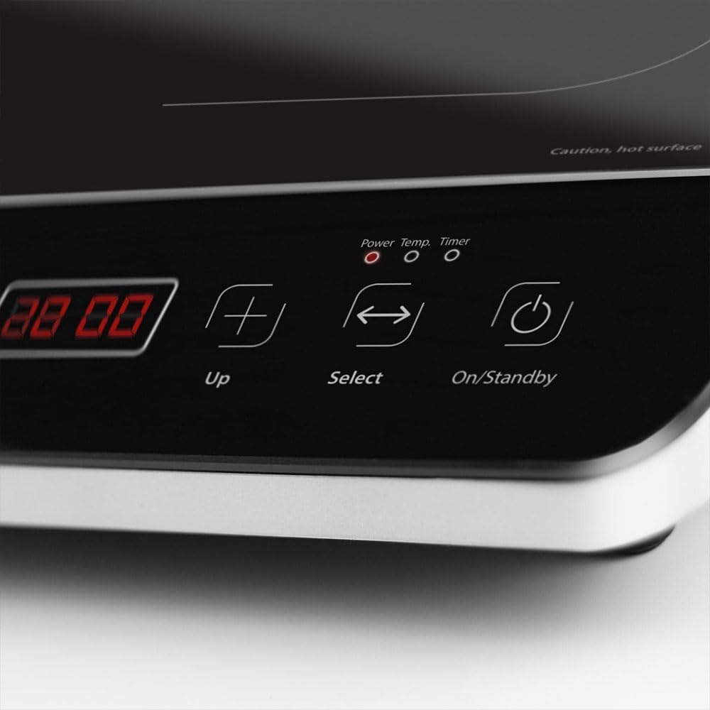 CASO Touch 2000 - Einzelinduktionskochfeld, 2000 Watt, automatische Topferkennung, 10 Temperaturstuf