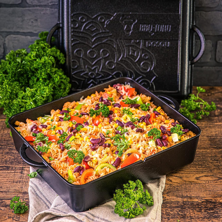 BBQ-Toro Ultimate Dutch Oven Pan mit PRO3+ Beschichtung | Gusseisen Kochtopf | 9,5 Liter Gusstopf |