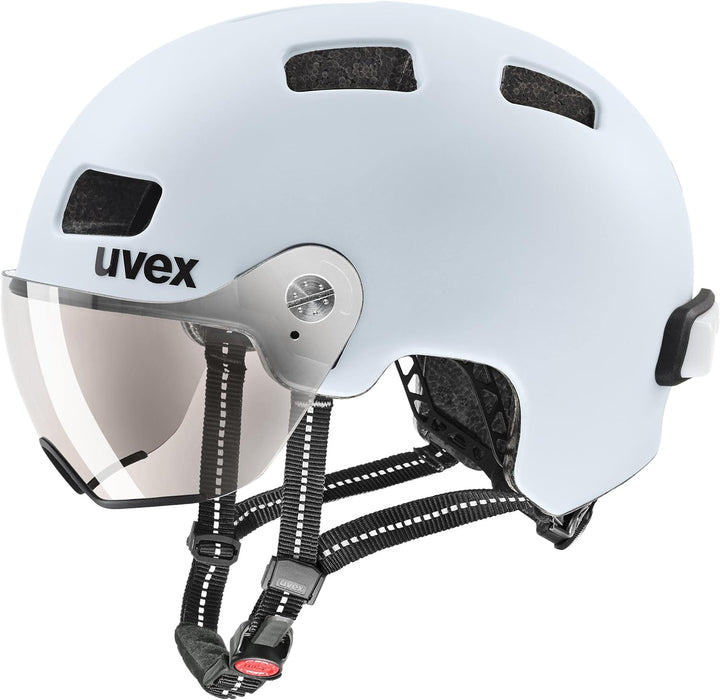 Uvex Rush Visor City Fahrrad Helm matt Light blau 2024 55-58 cm, 55-58 cm