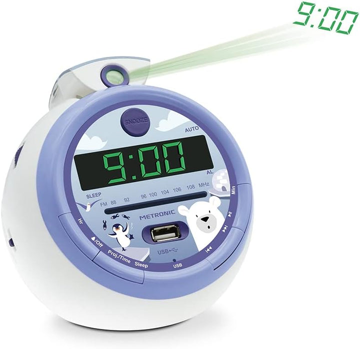 Metronic Iceberg 477344 Radiowecker FM USB Projektion Dual Alarm Lila Iceberg Lila, Iceberg Lila