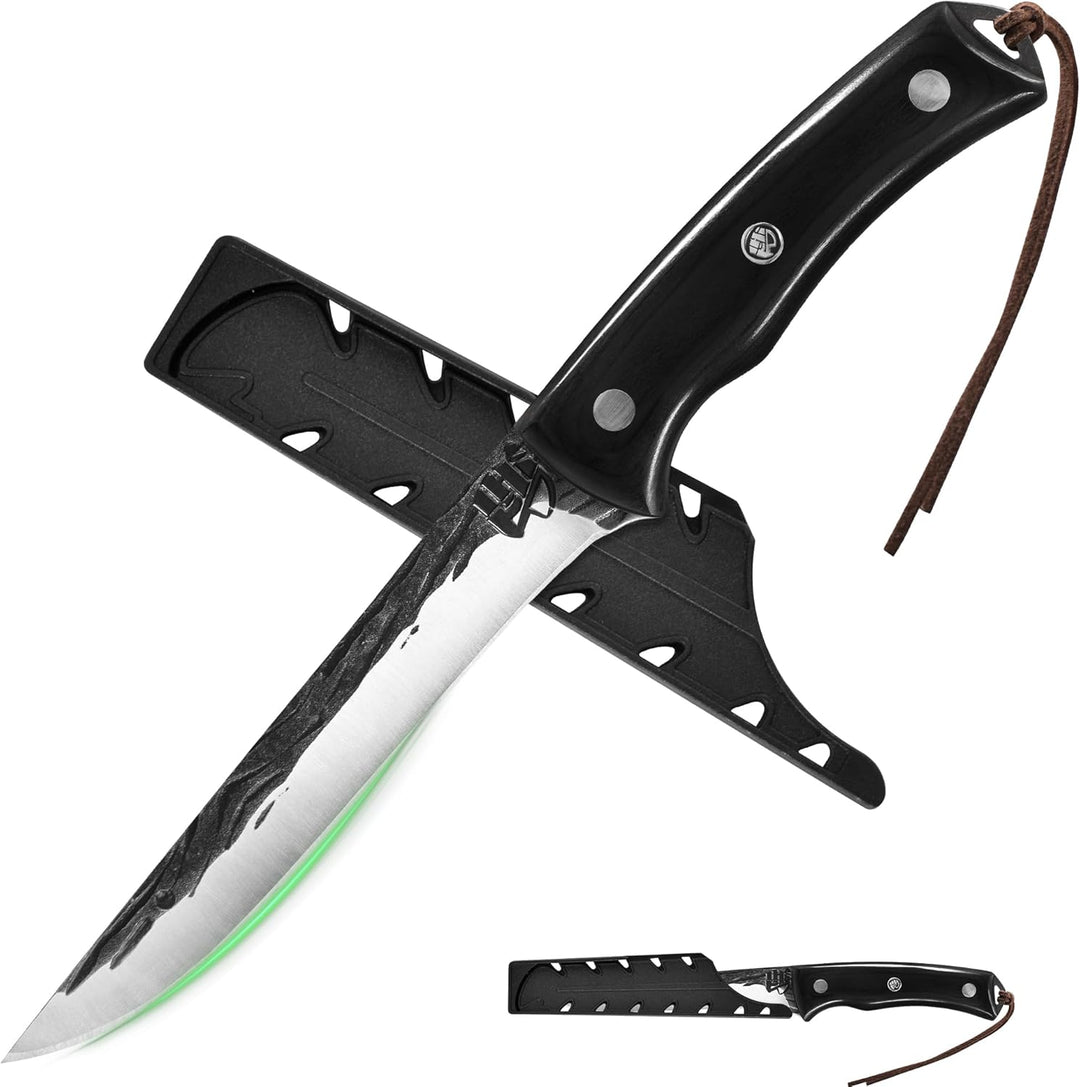 FULLHI Ausbeinmesser, Multi-Farben Griff Full Tang Küchenmesser, High Carbon Steel Carving Fishing D