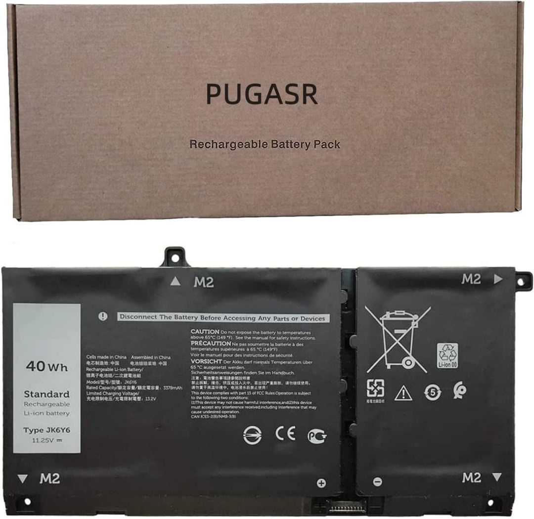 PUGASR JK6Y6 Laptop Akku Kompatibel mit Dell Latitude 3410 3510 Vostro 5300 5401 5501 Inspiron 5300