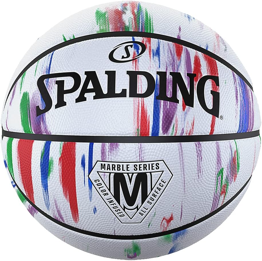 Spalding Unisex – Erwachsene Marble Sz5 Ball 5 Rainbow, 5 Rainbow