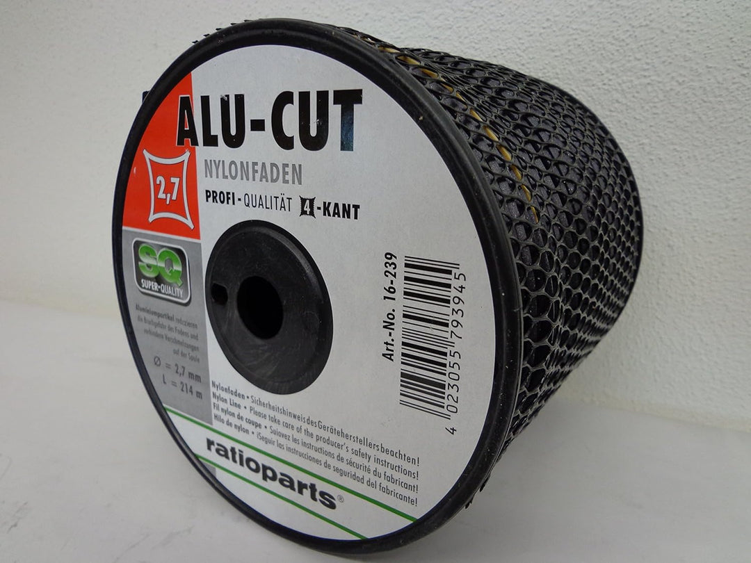 Mähfaden ALUCUT 2,7mm 214m Trimmerfaden 4-Kant Nylonfaden