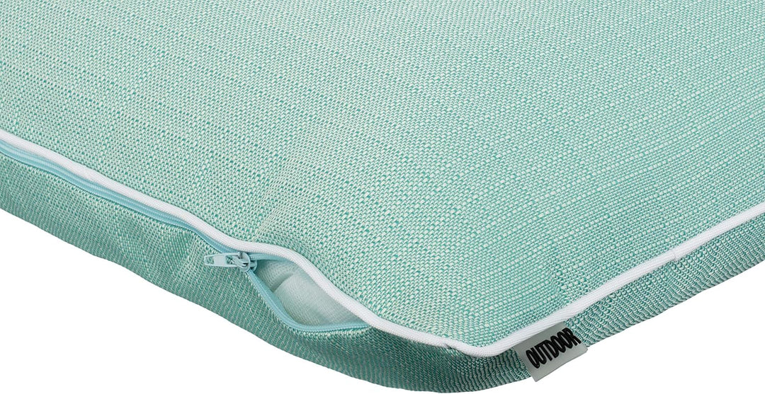 6er Set Outdoor Kissen 45x45 cm – Wetterfeste Zierkissen mit Paspel in Walzoptik – Wasserabweisende