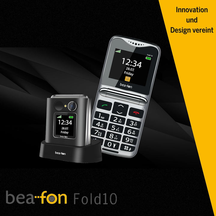 Beafon, silverline, Fold10, Klapphandy, SOS Notruftaste, XL Farbinnendiplay 2,2" (5,58cm), XL Farbau