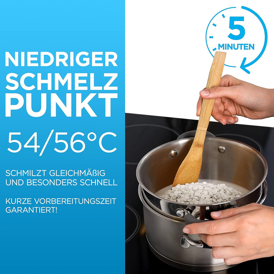 molinoRC Kerzenwachs - 2kg REIN WEIssES Paraffinwachs für Kerzen - Qualität aus Deutschland - Kerzen