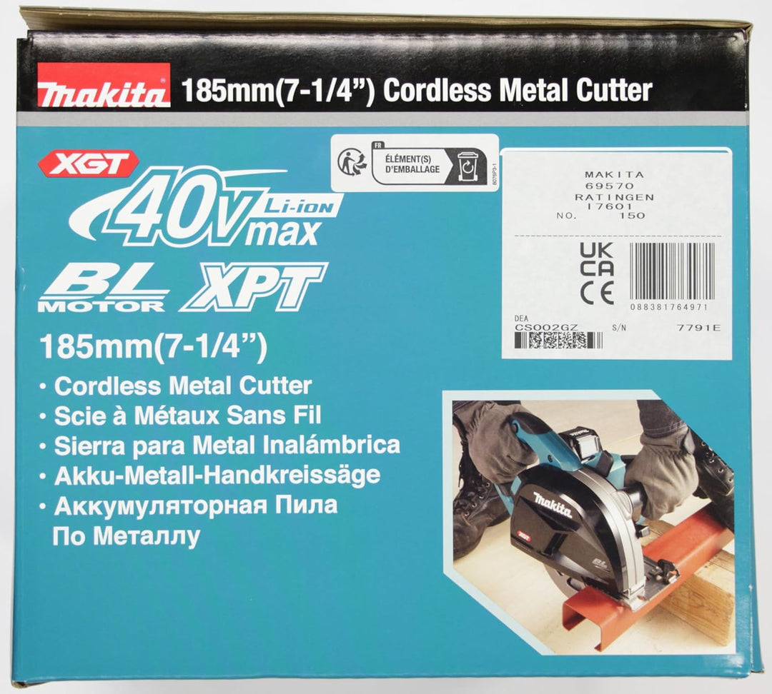 Makita CS002GZ Akku-Metallhandkreissäge 40V (ohne Akku, ohne Ladegerät), Petrol