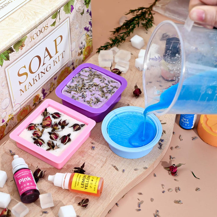 Vezerd Seife Selber Machen, Kreative Bastelset Erwachsene DIY Set Seifenherstellung mit Seifenform,