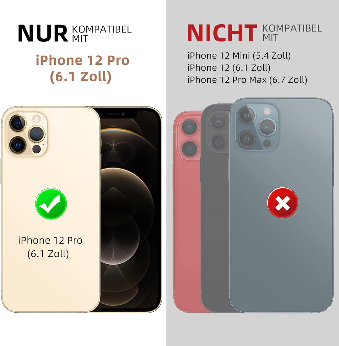 Beeasy für iPhone 12 Pro Wasserdicht Outdoor Hülle (6,1"), Stossfest Panzerhülle Militär 360 Grad Sc