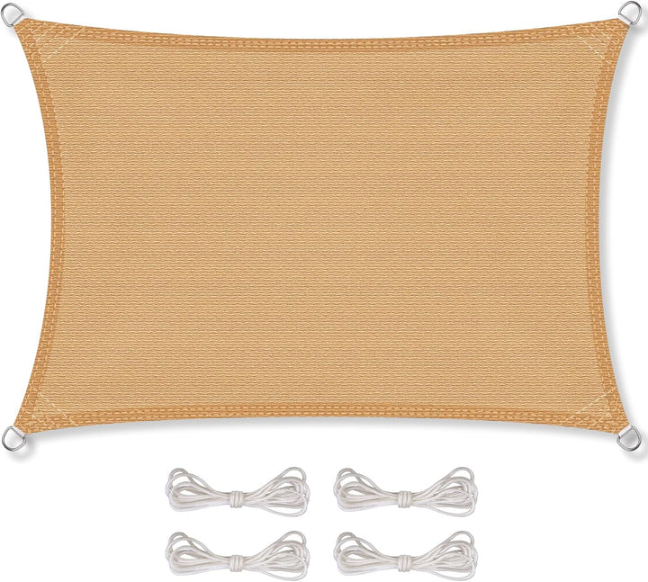 CelinaSun Sonnensegel inkl Befestigungsseile Premium HDPE wetterbeständig atmungsaktiv Rechteck 3 x