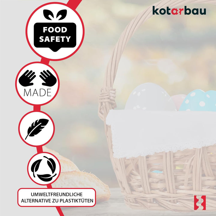 KOTARBAU® Weidenkorb mit Henkel Kinder Osterkorb mit Henkel Klein Rund 230 x 200 mm Osterkorb Weide