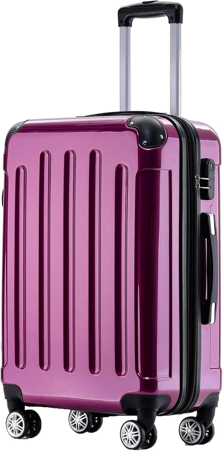 BEIBYE Zwillingsrollen 2048 Hartschale Trolley Koffer Reisekoffer Taschen Gepäck in M-L-XL-Set (Lila