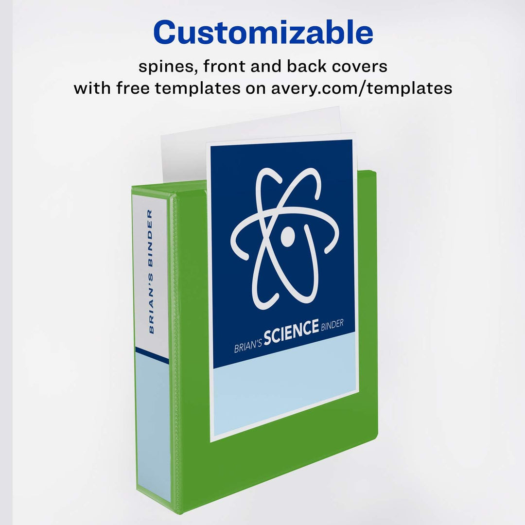 Avery Durable View 17838 Ringbuch, 5,1 cm schräge Ringe, 4 grüne Ordner Grün 2" 4 Stück, Grün 2" 4 S