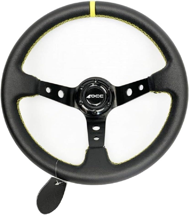 OCC MOTOR SPORT OFFSET LENKRAD AUTO TRACK MODELL LEDERSCHWARZARME - 90 MM FULL DISH WHEEL - 350 MM (