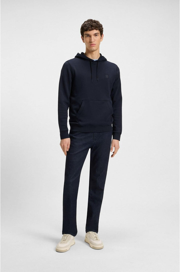 BOSS Herren Wetalk Hoodie aus Baumwoll-Terry mit Logo-Aufnäher S Dark Blue404, S Dark Blue404