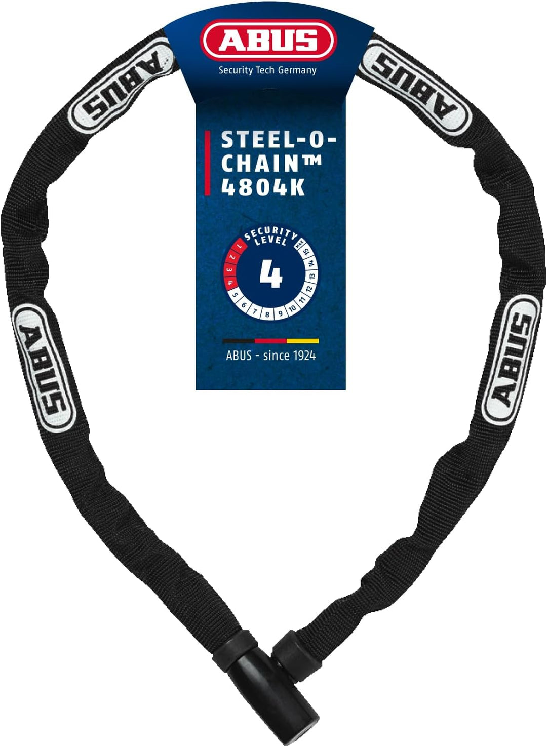 ABUS Kettenschloss Steel-O-Chain 4804K – Fahrradschloss aus Spezialstahl – ABUS-Sicherheitslevel 4 S