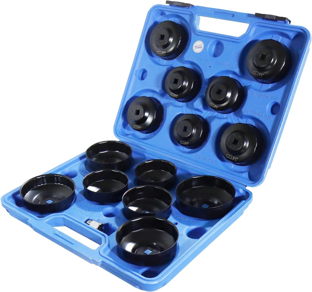 CCLIFE 15 tlg Universal ÖlFilter Ölfilterkappen Ölfilterschlüssel Werkzeug 15tlg Ölfilterkappen, 15t