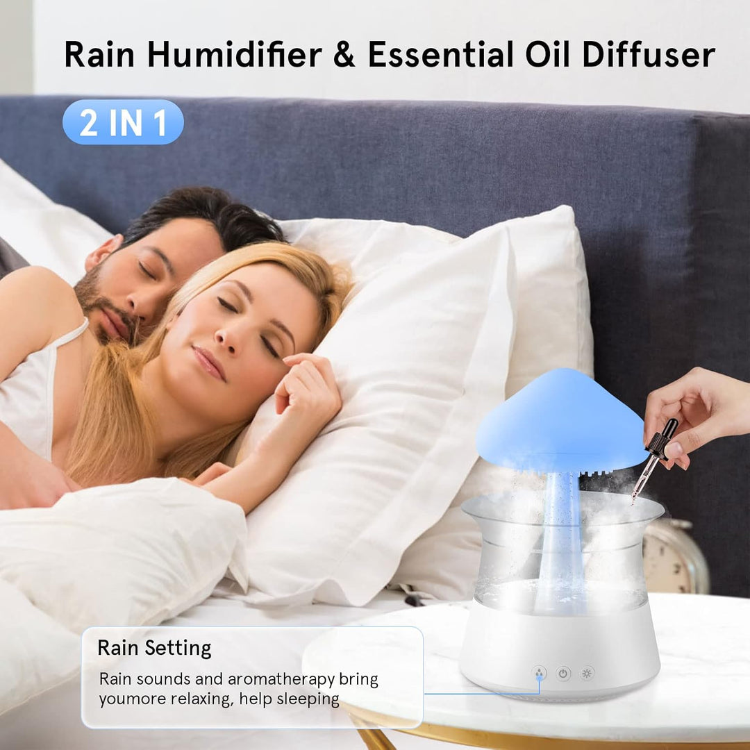 3-in-1 Rain Cloud Luftbefeuchter für Pilze, Regenwolken, Aromatherapie, Pilottherapie, mit 7 wechsel
