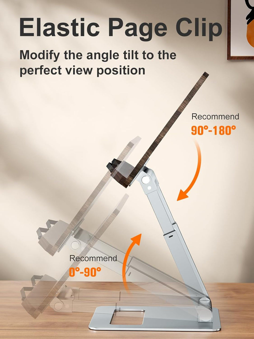 Tounee Buchständer, Teleskop-Buchhalterständer, höhenverstellbar, ausziehbares Design, ergonomischer