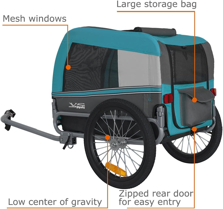 Tiggo VS Pets M Hundeanhänger Fahrradanhänger für Hunde Hundefahrradanhänger 80201 BLAU, BLAU
