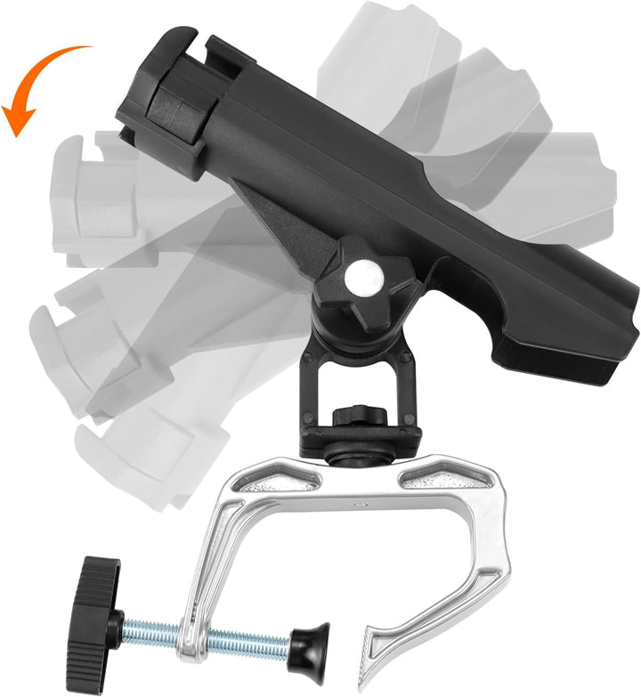 QWORK® 2 Stück Angelrutenhalter für Boote, Fischerboot, Kajak - 360 Grad Einstellbare Rutenhalter -