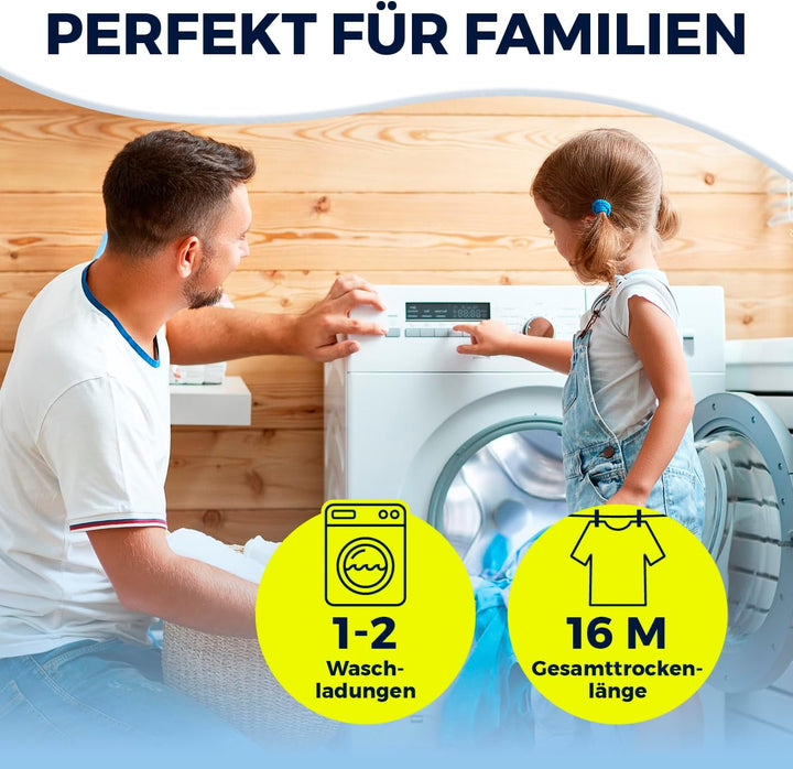 EASYmaxx Wäschespinne, zusammenklappbarer Wäscheständer für innen und aussen | Wetterfest und leicht