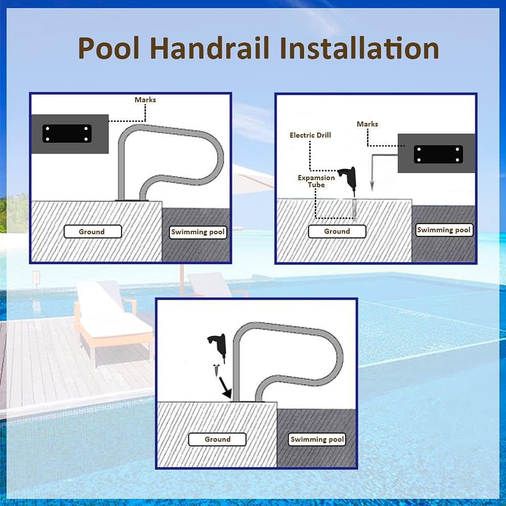 hzexun Schwimmbad Pool Haltegriff Pool Edelstahl Griffbogen